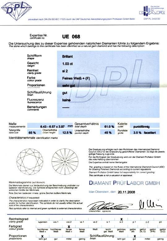 Foto 9 - Diamant 1,03ct Brillant DPL Top Wesselton Plus F, D5063