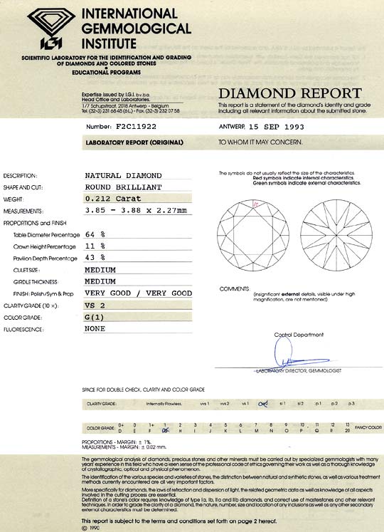 Foto 9 - Diamant 0,212ct Brillant IGI Gutachten Top Wesselton VS, D6248