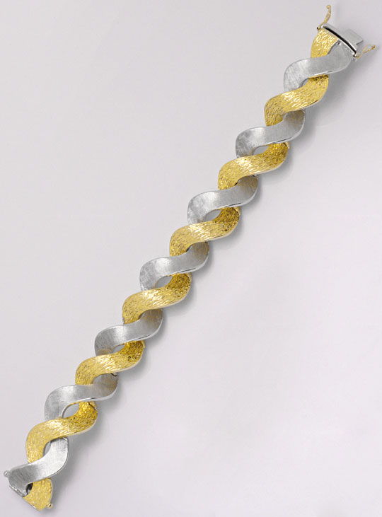Foto 3 - Design-Goldarmband mattiert Graviert Gelbgold-Weißgold, K2283