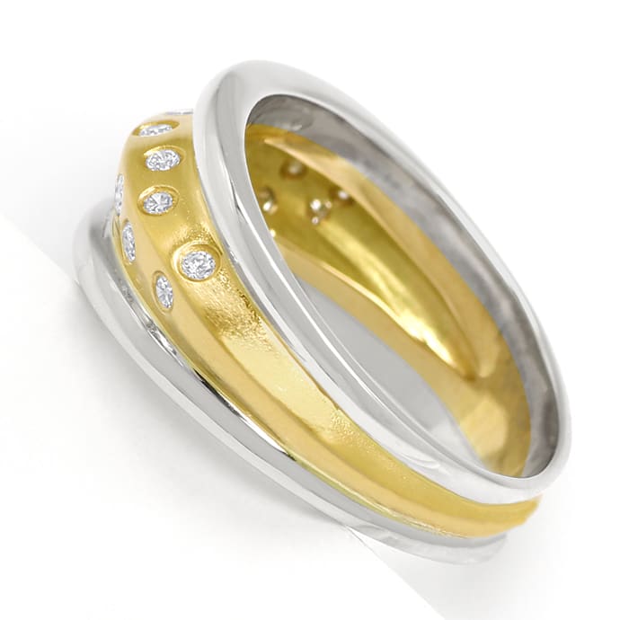 Foto 3 - Designer-Bandring 0,27ct Diamanten in Gelbgold-Weißgold, Q0641