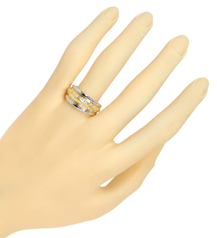 Foto 4 - Designer-Bandring 0,27ct Diamanten in Gelbgold-Weißgold, Q0641
