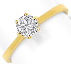 Foto 1 - Diamant-Krappen-Ring 0,54ct Solitaer Brillant Gelbgold, R6512