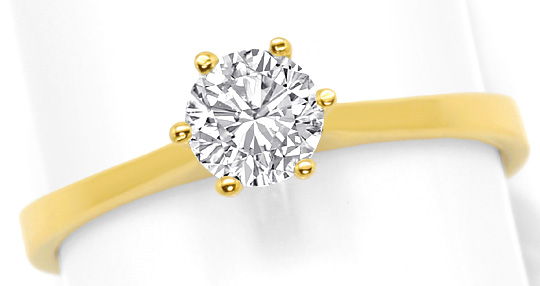 Foto 2 - Diamant-Krappen-Ring 0,54ct Solitaer Brillant Gelbgold, R6512