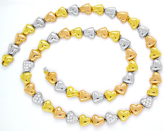 Foto 2 - Diamant Herz Collier Gelb  Weißgold-Rotgold, S8885