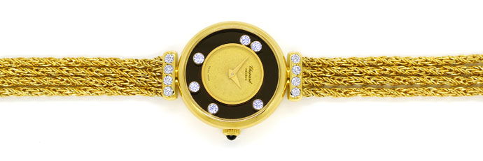 Foto 1 - Chopard Happy Diamonds Damen Uhr 14 Brillanten Gelbgold, U2545